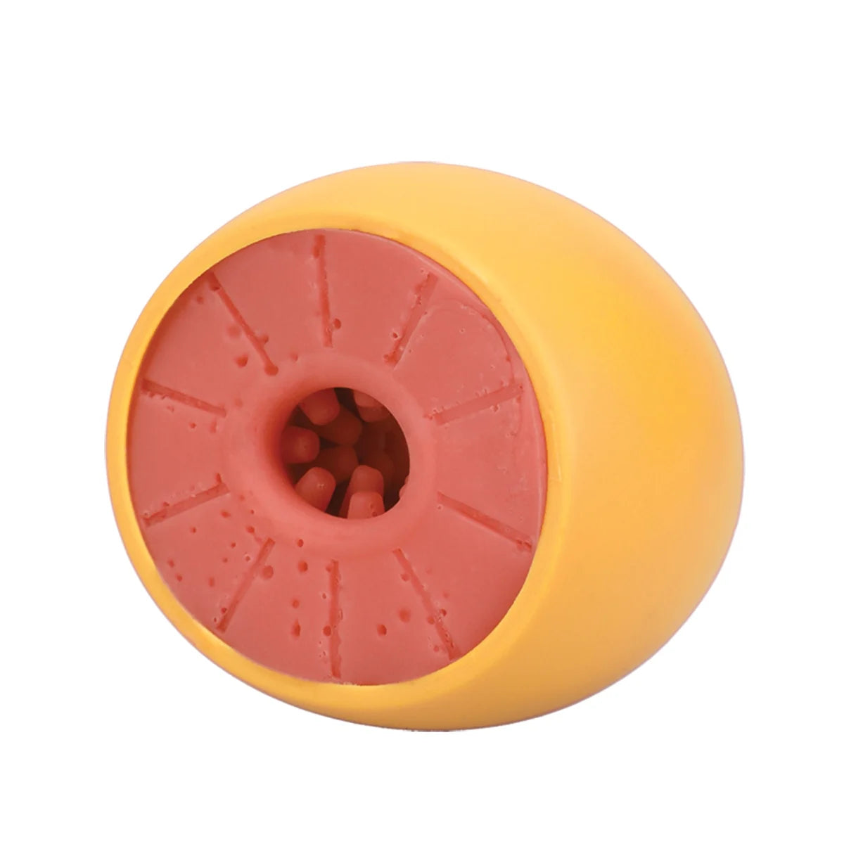a yellow plastic object with a hole in it