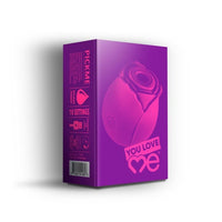 The You Love Me Pick Me Rose Suction Vibrator Purple on display - an exquisite rose toy that combines elegance with suction pleasure.