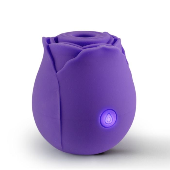 Close-up of You Love Me Pick Me Rose Suction Vibrator Purple - a high-end rose toy featuring suction technology.