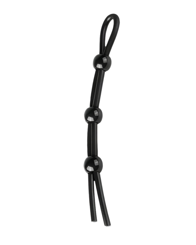 Adjustable Cock and Ball Ring with 3 Beads by Scandals