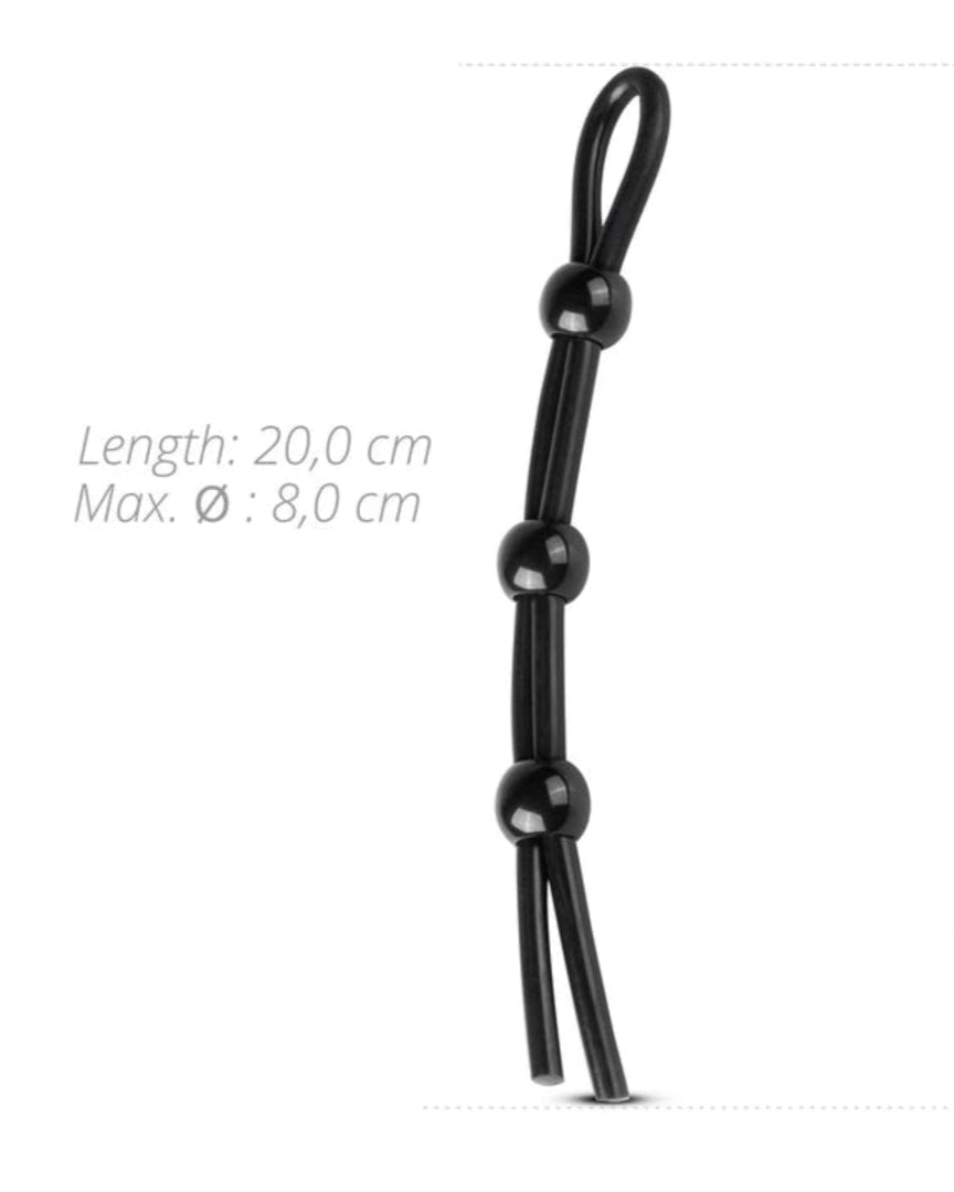 Adjustable Cock and Ball Ring with 3 Beads by Scandals