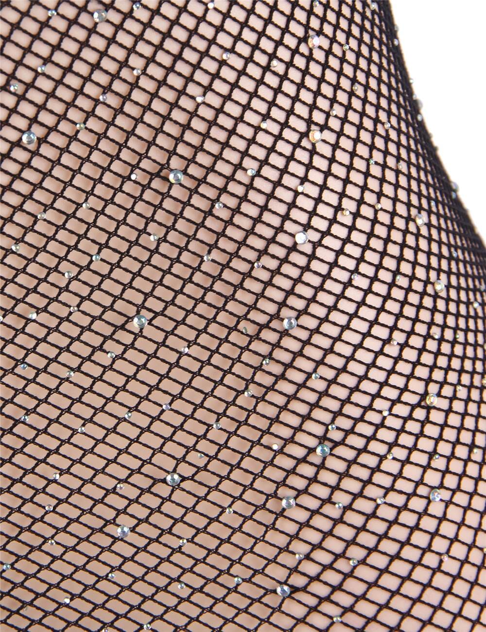Black Fishnet Off-the-shoulder Sparkle Bodystocking Bodystockings Scandals Lingerie