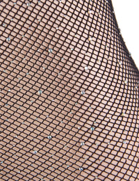 Black Fishnet Off-the-shoulder Sparkle Bodystocking Bodystockings Scandals Lingerie