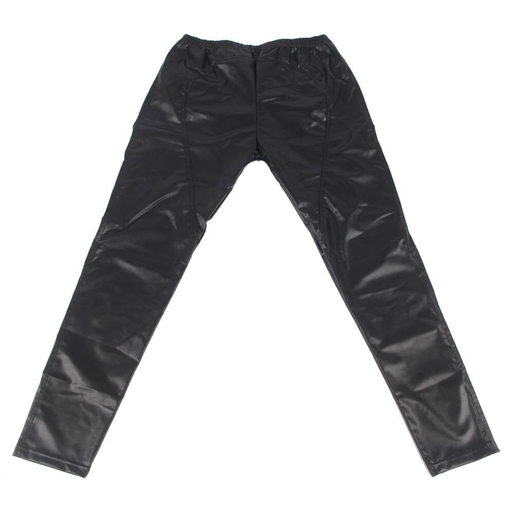 Scandals Men's Open Crotch Black Wet Look Trousers Bondage & Fetishwear - Wet-Look Scandals Lingerie