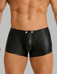 a man wearing a black leather underwear