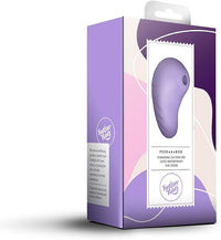 Rocks Off Sugar Boo Peek A Boo Suction Vibrator Lilac in an elegant flat lay, showcasing the 10 power modes that promise an unforgettable experience of pleasure.