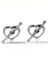 Heart Vice Nipple Clamps for Bondage – Stunning stainless steel pair emphasising luxury in BDSM accessories, ideal for adventurous exploration.