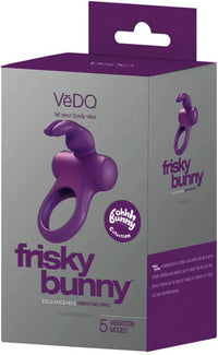 Showcasing the seamless finish of the Vedo Frisky Bunny Vibrating Ring, offering a luxurious experience in any setting.