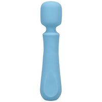 Elegant Doc Johnson Ritual Euphoria Blue Rechargeable Silicone Wand Vibrator showcasing soft silicone design for luxurious pleasure.