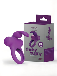 The luxurious Vedo Frisky Bunny Vibrating Ring crafted from high-quality 100% medical grade silicone, ideal for intimate pleasures.