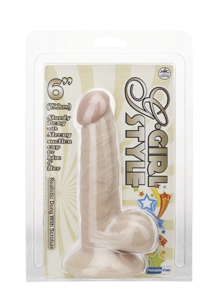 G-Girl Style Realistic Dong with Scrotum- 6", 7" and 8" Realistic Dildos Nanma (ABS)