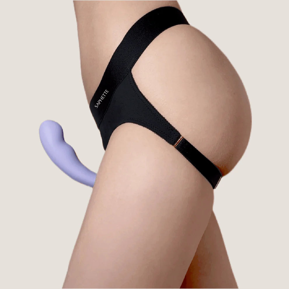 Flux Strap-On Harness modelled on a diverse figure, illustrating its comfortable fit and versatility for all bodies and desires.