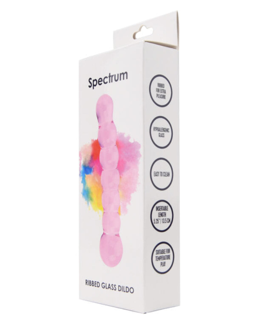 Spectrum Ribbed Glass Dildo – Hypoallergenic, Hygienic, 17cm Total Length for Anal and Vaginal Use