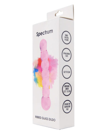 Spectrum Ribbed Glass Dildo – Hypoallergenic, Hygienic, 17cm Total Length for Anal and Vaginal Use