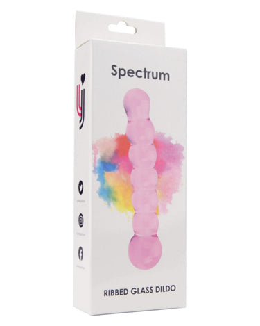 Spectrum Ribbed Glass Dildo – Hypoallergenic, Hygienic, 17cm Total Length for Anal and Vaginal Use