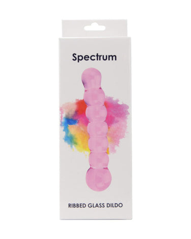 Spectrum Ribbed Glass Dildo – Hypoallergenic, Hygienic, 17cm Total Length for Anal and Vaginal Use