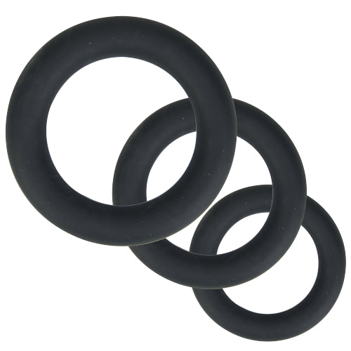 Thick Stretchy Silicone Cock Ring Set 3pc Loving Joy