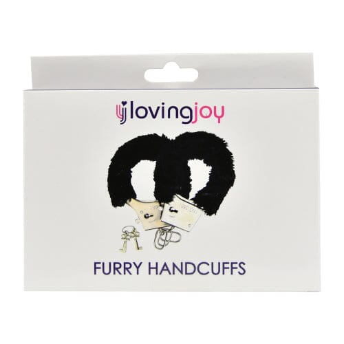 Loving Joy Furry Handcuffs Black Wrist Cuffs Loving Joy (1on1)