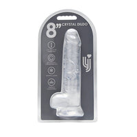 Loving Joy 9-inch Crystal Dildo packaging, emphasising an alluring clear jelly dong for those who appreciate luxurious sensations.