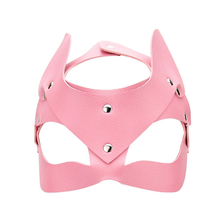 Bound to Play Kitty Cat Face Mask - Adjustable Fit, PU Leather, Multiple Colors