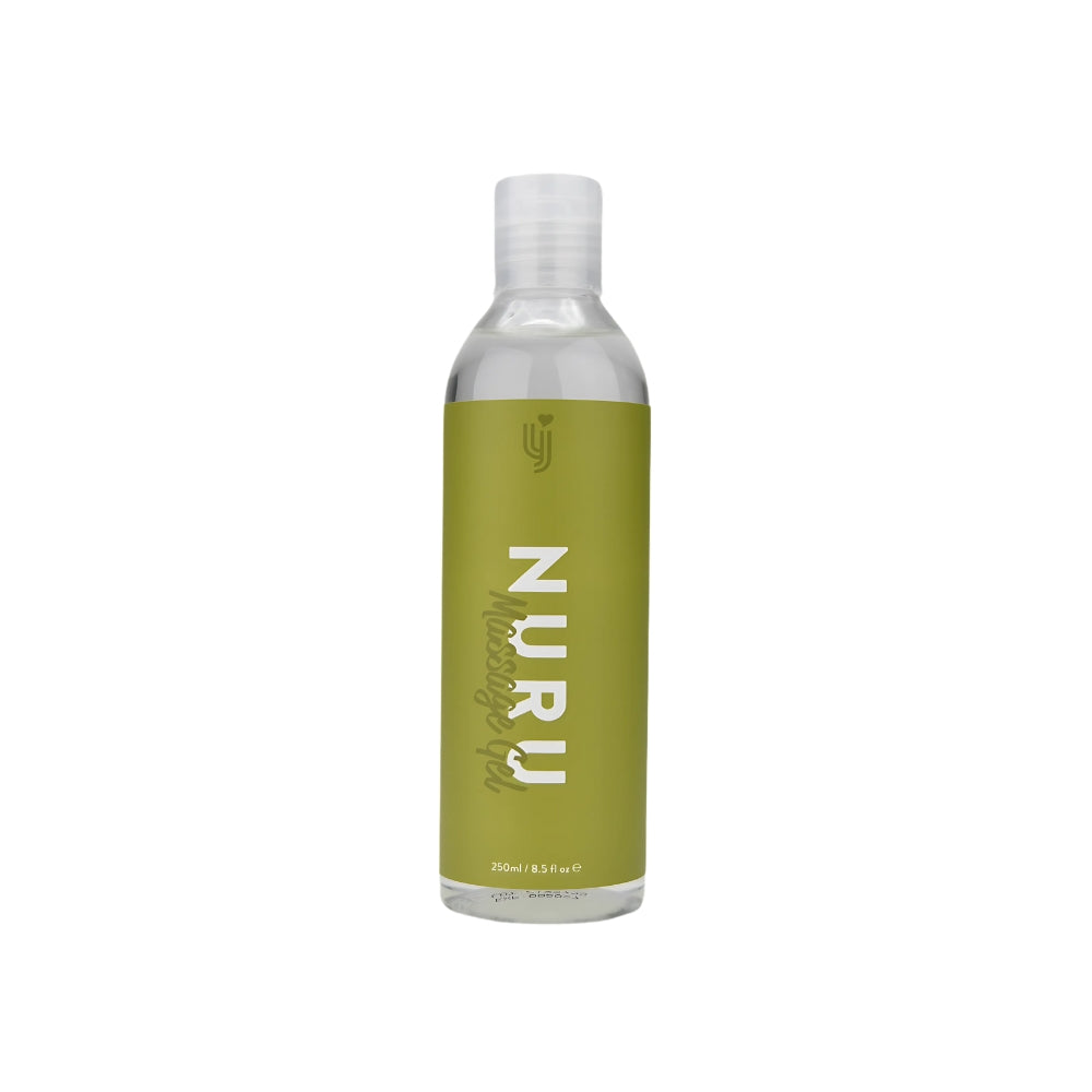 Loving Joy Nuru Massage Gel in a sleek, modern bottle, showcasing its luxurious green design and 250ml size, perfect for enhancing intimate moments.