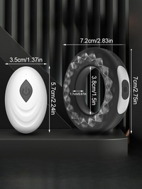 a white and black object with measurements for it