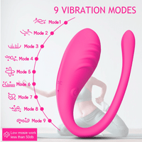 a woman is doing yoga with a large pink object