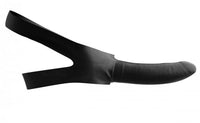 Profile view of the Face Fuk Strap On Mouth Gag, showcasing its stylish design and functionality as a premium dildo gag.