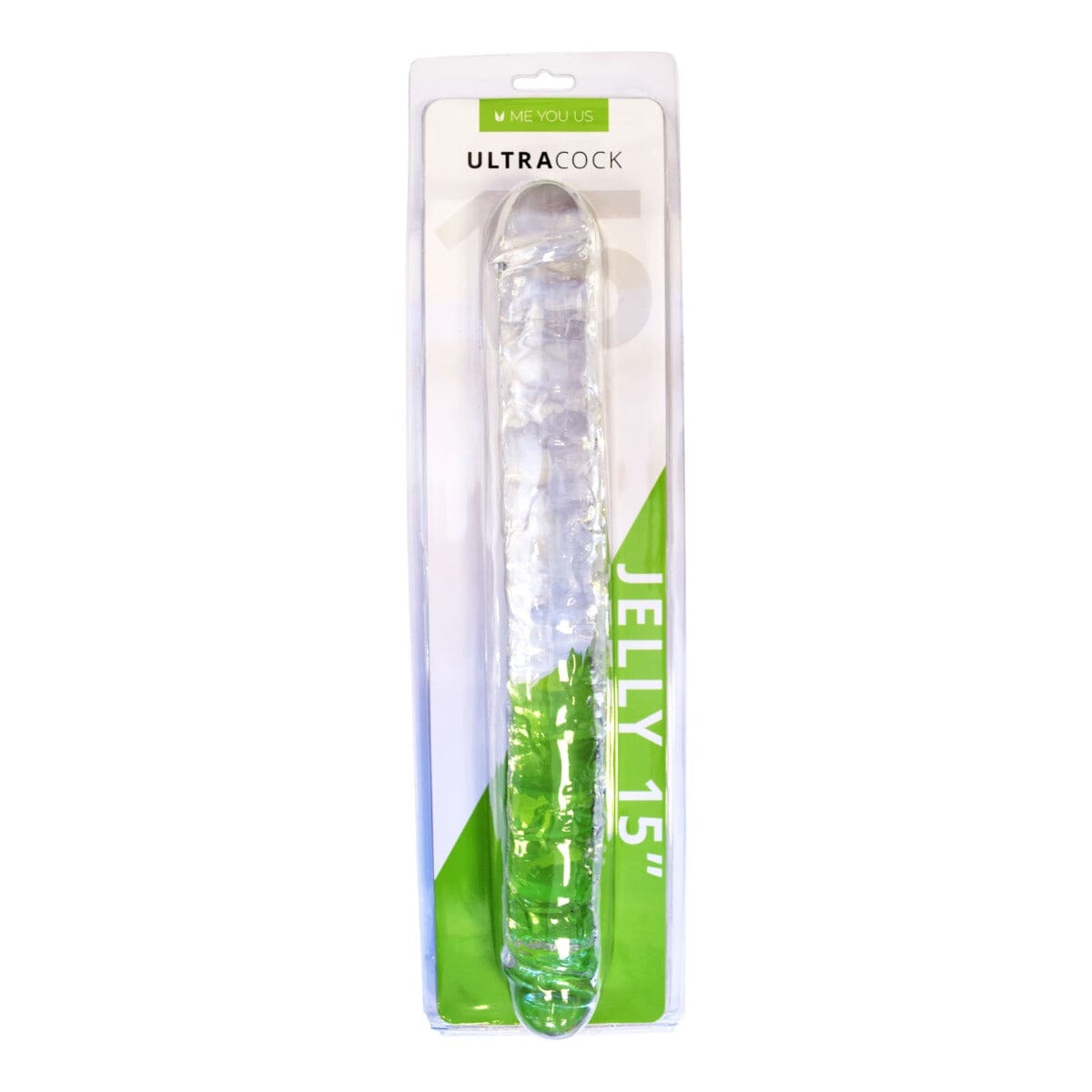 Me You Us Ultra Cock Clear Jelly Double Ended Dildo (15") Double-Ended Dildos Me You Us (ABS)
