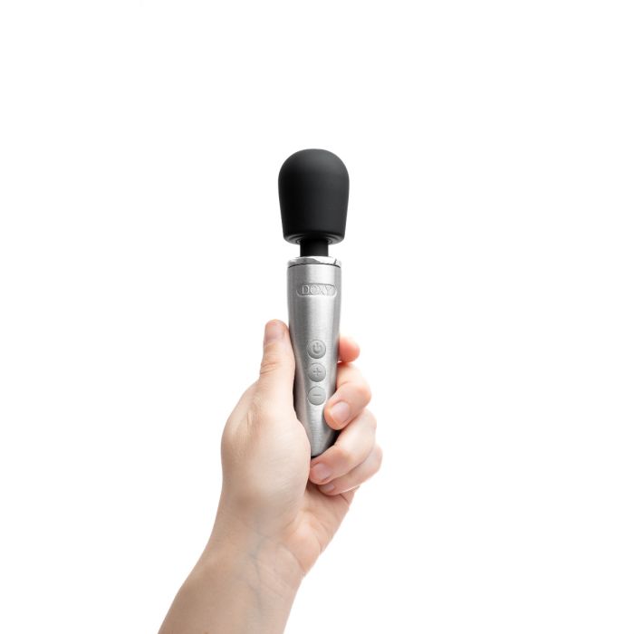 Doxy Go - Brushed Metal sleek design showcasing the luxury of the doxy mini wand.