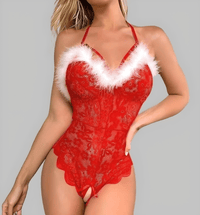 Scandals Christmas Crotchless One-piece Teddy Bodies & Teddies Scandals Lingerie