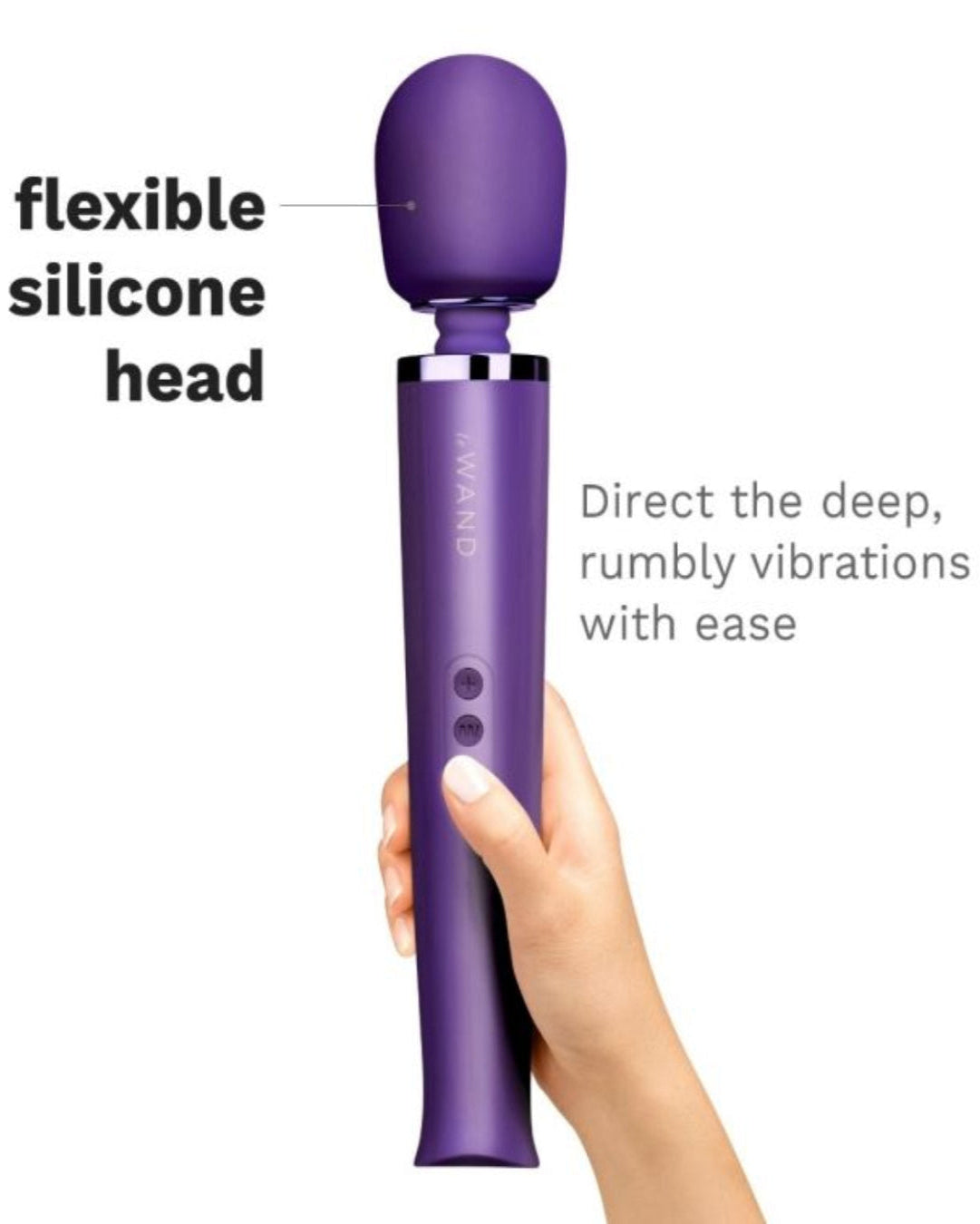 Le Wand Rechargeable Vibrating Massager With 10 Speeds, 20 Patterns, Silicone Head & Travel Case