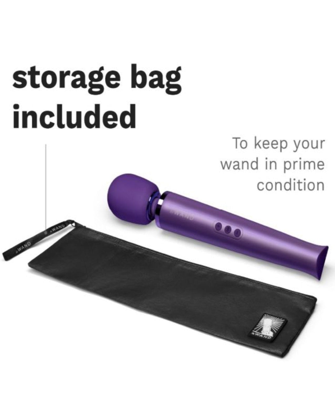 Le Wand Rechargeable Vibrating Massager With 10 Speeds, 20 Patterns, Silicone Head & Travel Case
