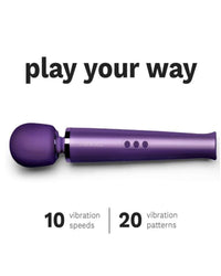 Le Wand Rechargeable Vibrating Massager With 10 Speeds, 20 Patterns, Silicone Head & Travel Case