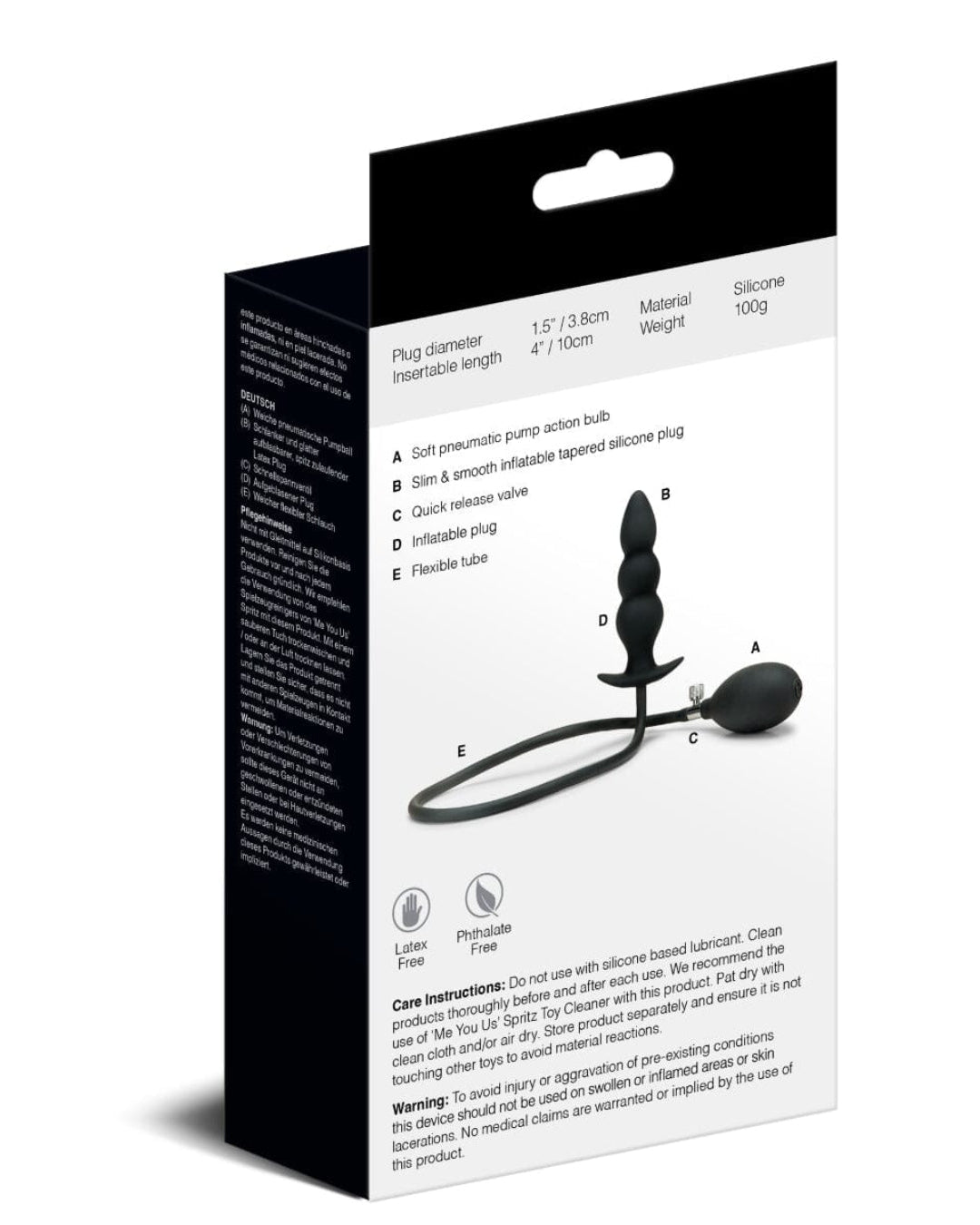 Inflatable Beaded Anal Plug Butt Plug Me You Us (ABS)