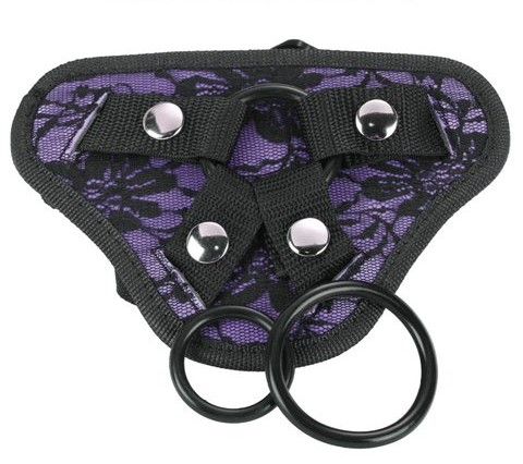 Strap on Harness with Lace - Adjustable with Multiple Sized-Rings