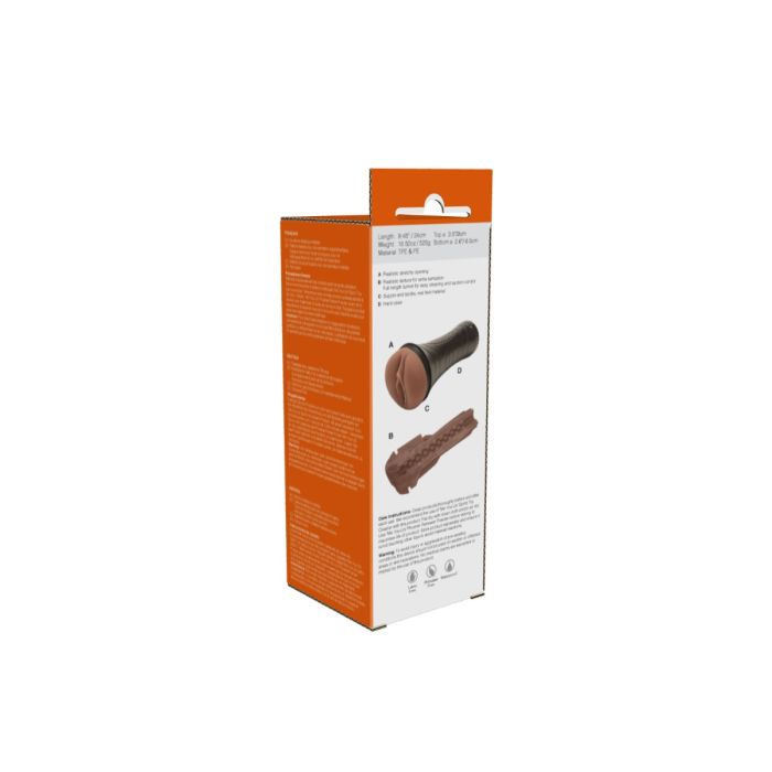 Dramatic angle of the Me You Us Vagina Stroker, exuding elegance and pleasure.