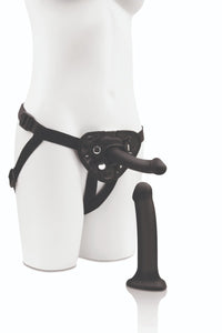 a white mannequin with a black gag