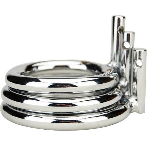 a close up of a metal object on a white background
