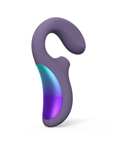 a purple and blue object on a white background