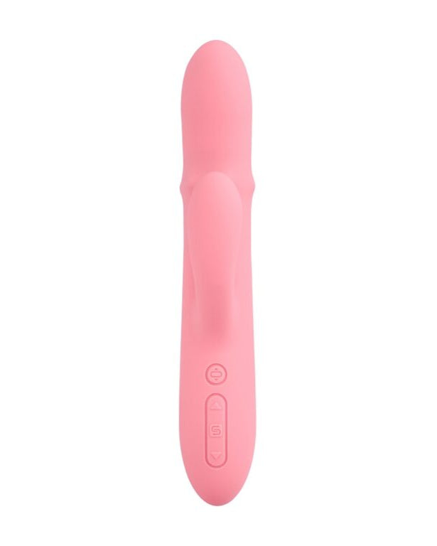 a pink vibrating device on a white background