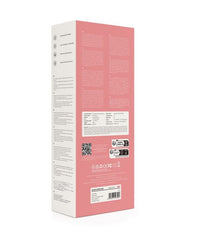 a pink box with a white label on it