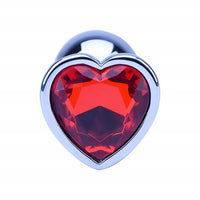 Precious Metals Heart Shaped Butt Plug-Silver