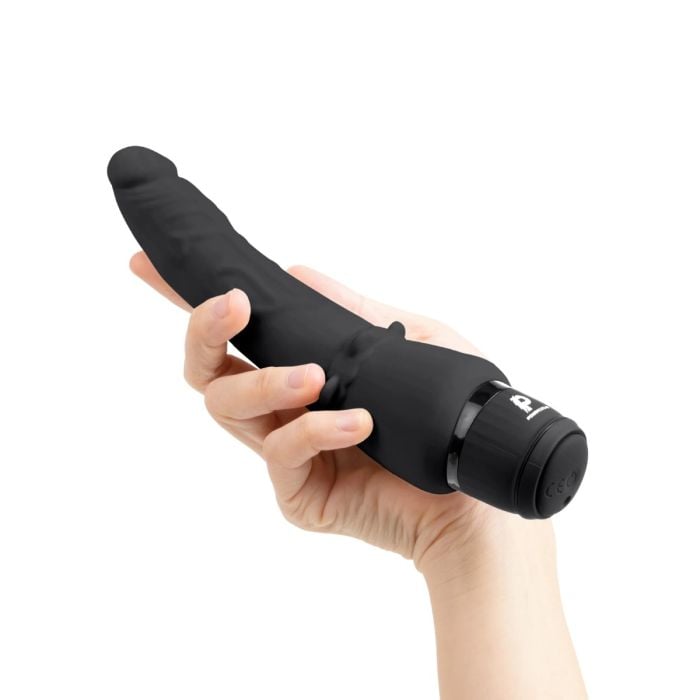 Refined Powercocks 7" Slim Anal Realistic Vibrator, featuring a safety stop collar for the perfect realistic anal vibrating dildo experience.