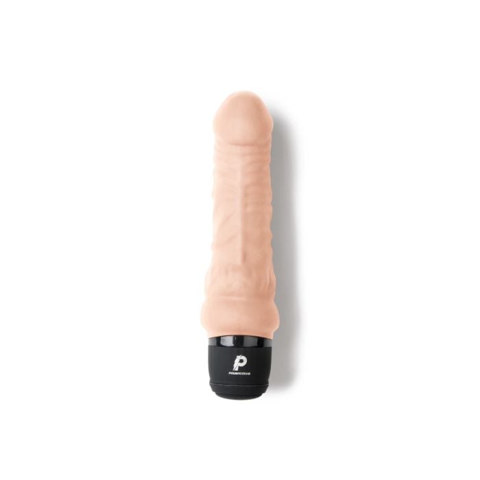 Powercocks 6" Realistic Vibrator Flesh - Luxury realistic dildo vibrator featuring natural head shape and lifelike curves for ultimate pleasure.