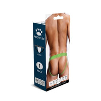 Model wearing the Prowler Lace Jock Strap, demonstrating its flattering fit and bold lace accents.