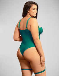 Scandals One Piece Teddy With Lace, Snap Crotch & Leg Straps Bodies & Teddies Scandals Lingerie