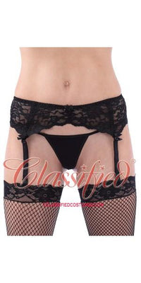 Embroidered Flower Lace Suspender Belt