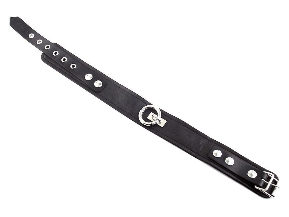 Leather Plain Collar With Removable O-Ring