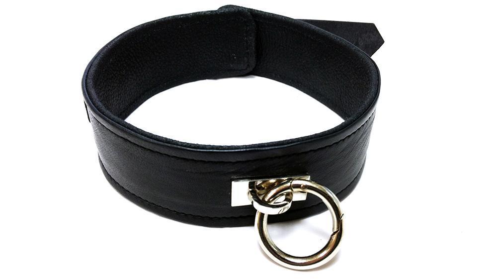 Leather Plain Collar With Removable O-Ring